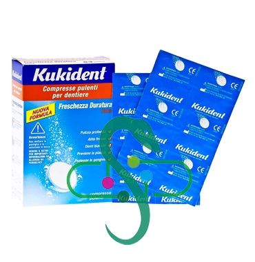 Kukident Linea Protesi Dentali Cleanser Fresh 88 Compresse Pulenti per Dentiere