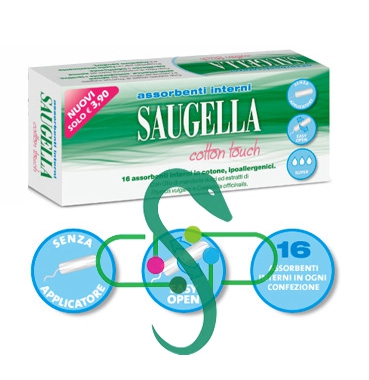 Saugella Linea Cotton Touch 16 Assorbenti Interni in Puro Cotone Super Offerta