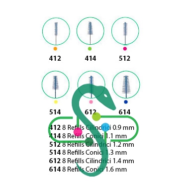 GUM Linea Igiene Dentale Quotidiana Proxabrush 614 8 Ricambi Conici 1.6 mm