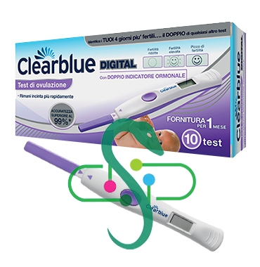 Clearblue Linea Gravidanza 10 Test di Ovulazione Digitali Doppio Indicatore Orm