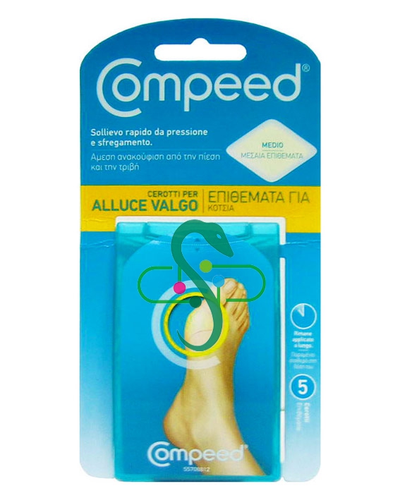 Compeed Linea Cura delle Mani e dei Piedi 5 Cerotti Medi per Alluce Valgo