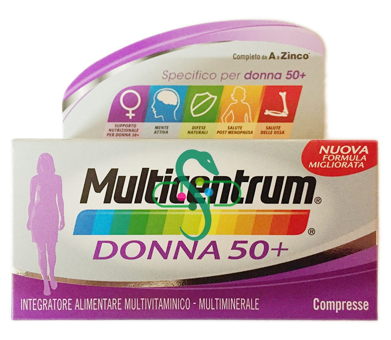 Multicentrum Linea Vitamine Minerali Donna 50+ Integratore 50+Anni 30 Compresse