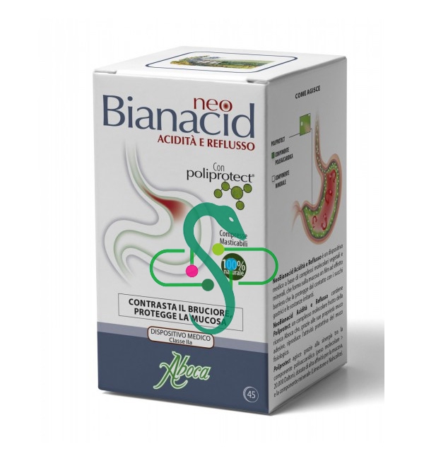 Aboca Linea Apparato Gastroenterico neo Bianacid Integratore 45 Compresse