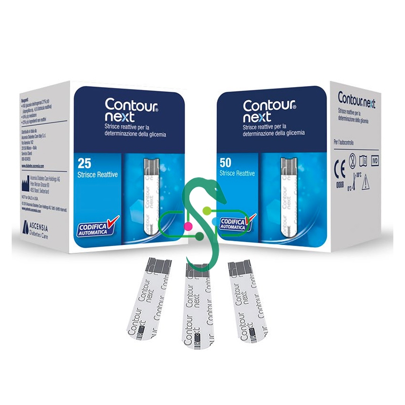 Ascensia Linea Controllo Glicemia Contour Next 25 Strisce Rilevatrici Plasma