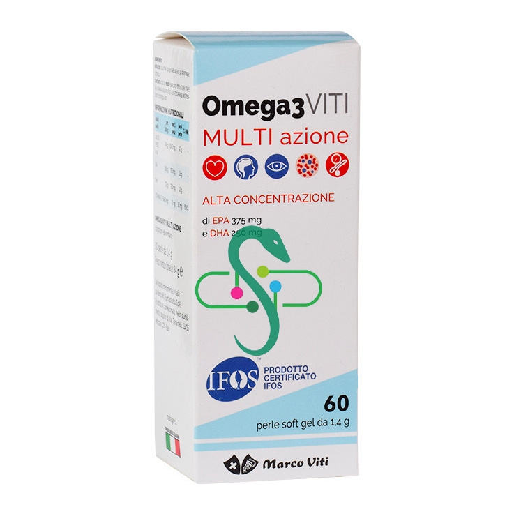Marco Viti  Linea Salute e Benessere Omega 3 Multi Azione Integratore 60 Perle