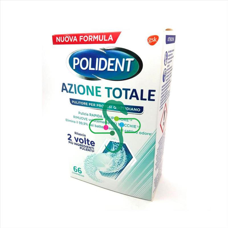 Polident Linea Protesi Dentali Azione Totale 66 Compresse Effervescenti