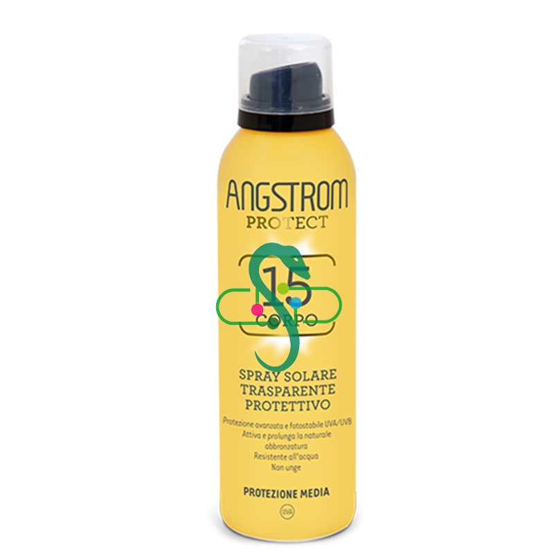 Angstrom Linea Corpo Spray Solare Trasparente Protettivo Protezione 15 150 ml